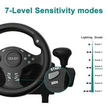 DOYO Gaming Steering Wheel, 270° Xbox Steering Wheel With Pedals, PS4 Steering Wheel, Vibration Feedback, Driving Force Racing Wheel For PC, Xbox 360, Xbox One, Xbox Series X, PS3, Switch, Android - Black - View 7