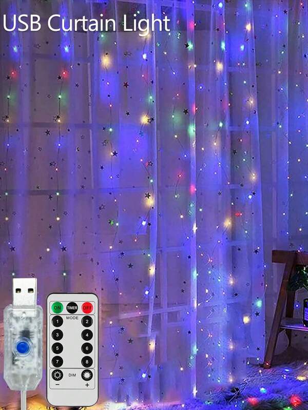 Led Garland Curtain Lights 8 Modes Usb Remote Control Fairy Lights String Wedding Christmas Decor For Home Festival Lamp