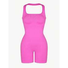 Seamless  Halter Neck Waist Shaping Jumpsuit - 白色 - 查看 5