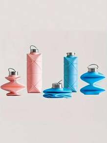 1 件可折叠水瓶防漏阀门可重复使用硅胶折叠旅行水瓶适用于健身房露营徒步旅行运动轻便耐用旅行必需品学校用品节日假日必需品度假配件迷你