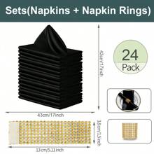 8/16/24pcs Napkins, Wedding Napkins Bulk, Decorative Elegant Dinner Napkins Square Table Napkins Decor, Silky Satin Cloth Napkins For Restaurant Banquet Graduation Party(43*43cm/17*17in) Back To School