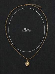 2pcs Sun And Moon Shape Asymmetric Necklace Accessories For Men, Versatile Personalized Simple Necklaces For Couples Christmas New Year Valentine's Day Holiday Gift