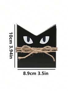 3 件套农舍万圣节装饰套装 - 质朴的木制黑猫和幽灵主题，非常适合分层托盘和斗篷装饰，非常适合家庭、卧室、客厅 - 艺术条纹设计，涂漆饰面 - 彩色 - 查看 5