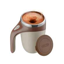 Mibee 380mL Self Stirring Mug With Lid Electric Stainless Steel Automatic Magnetic Stirring Coffee Cup - màu nâu - Xem 1