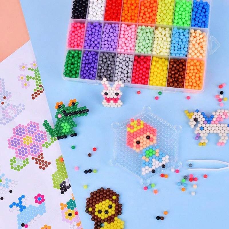 4000pcs 5mm Water Swelling Beads Puzzle Kit, DIY Sensory Water Bead