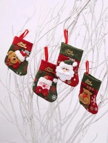 1pc Christmas Decorations Restaurant Table Decorations Tableware Sets Knife And Fork Sets Gift Bags Christmas Socks Wall Decorations Sequins Small Socks Christmas Tree Pendants Gift Bags Wall Hangings Home Decoration - Multicolor - View 10