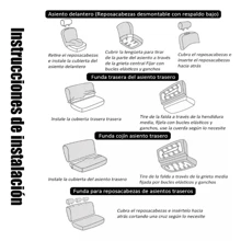 10 Piezas Juego de Fundas para Asientos de Coche, Universal, Accesorios para Automóvil - Rojo - Ver 6