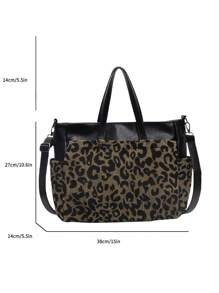 The New Atmospheric Fashion Exquisite Tote Bag Leisure Commuting High-Volume Popular Leopard Print Shoulder Shoulder Tote Bag, Cheetah Print Bag For Women Leopard Comeback
