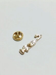 一個創意男性醫療器械針筒造型胸針，個性化幾何領帶包徽章配件 - 卡通注射器胸針 - 查看 5