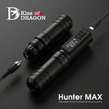 Kiss Of Dragon 1PC Hunter MAX-Professional Wireless Tattoo Machine 2400mAh Rotary Tattoo Machine With 6 Stroke Length Options For Beginners - Black - View 7
