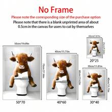 3pcs Scottish Highland Cow Funny Bathroom Print, Farm Animal Humor, Whimsical Highland Cow Lover Gift, Wall Canvas Art, Vintage Western Home Decor , Cottagecore Posters For Room, Funny Wall Decor , Room Decor Aesthetic, Room Decoration Stuff