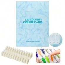 160/308/320/480 Colors PU Material /Cardboard Material Nail Display Book Nail Polish Books With Fake Nails Tips False Nails Styles Showing Book Nails Tool,240/360/480/600PCS False Nail *200/400/500/PCS Number Stickers/Set,Christmas And Winter Nail Tools