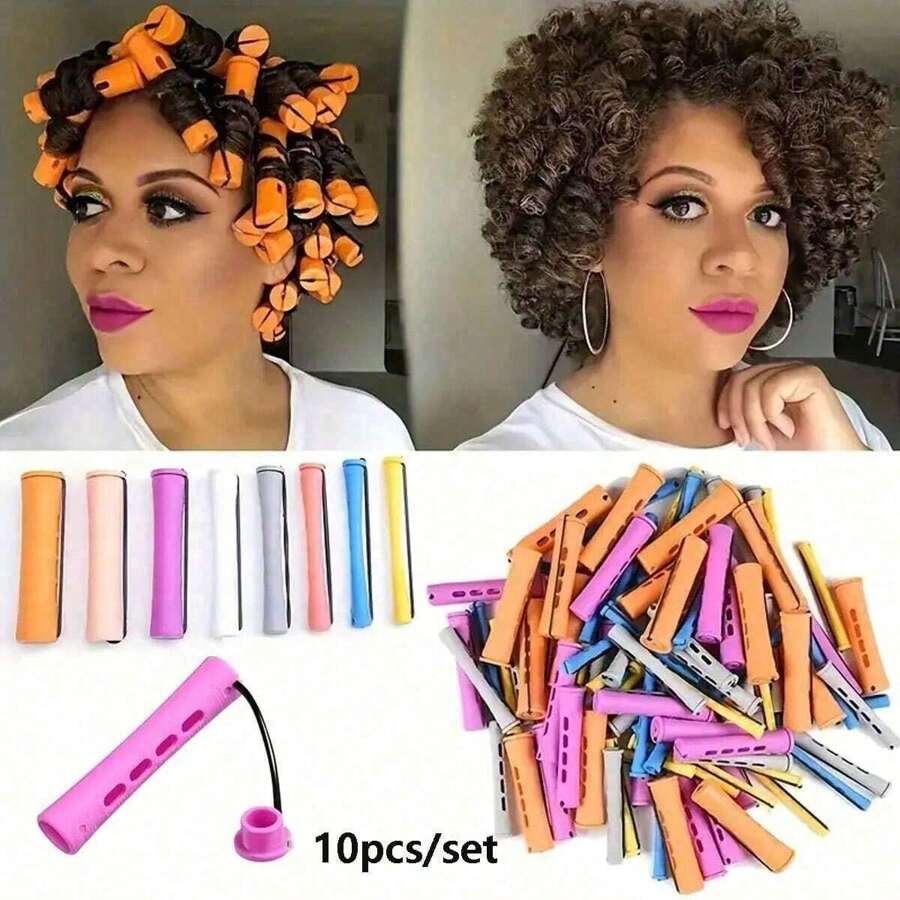 10 pièces Bigoudis longs pour permanente DIY, bigoudis pour ondulation à froid, rouleaux pour