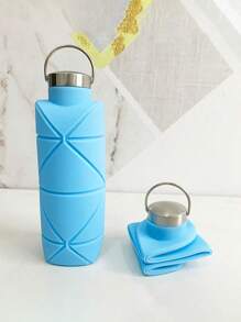 1 件可折叠水瓶防漏阀门可重复使用硅胶折叠旅行水瓶适用于健身房露营徒步旅行运动轻便耐用旅行必需品学校用品节日假日必需品度假配件迷你