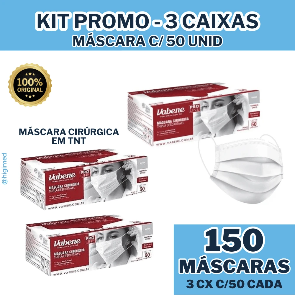 Kit 3 Boxes With 50 Disposable Surgical Triple Masks With Elastic = 150 Units - Vabene - 淺粉色 - 查看 1