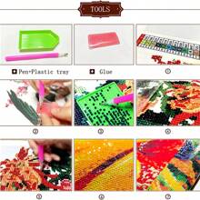 Kit de pintura de diamante, conjunto de arte de pintura de diamante 5D DIY para iniciantes adultos, pintura de diamante completa e redonda para decoração de parede doméstica