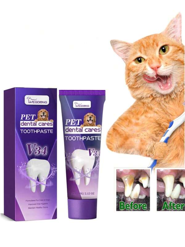 1pc Pet Toothpaste, Cleans Pets Oral Odor, Removes Plaque & Tartar, Gum Care