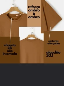 Men's Basic Plain Short Sleeve Cotton T-Shirt Colors ORIGNS - 黑色 - 查看 5