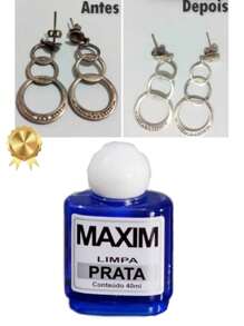 Limpa Prata Original Maxim Azul 40ml Original Liquido Limpeza Profunda Prataria - Azul - Visão 1