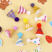 15 件迷你生日帽、蛋糕装饰卡通可爱帽插生日礼物复活节礼物随机颜色节日庆祝和家庭聚会露营生日派对茶会婚礼生日礼物情人节家庭办公室派对精湛工艺时尚搭配圣帕特里克节复活节情人节装饰房屋卧室装饰 - 彩色 - 查看 7