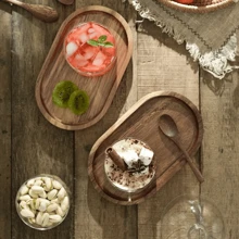 1pc Grote serveerschaal van palissanderhout, multifunctioneel voor dessert, ontbijt, sushi, gebakken goederen, snacks, fruit, geschikt voor thuiskeuken, restaurant, bakkerij, patisserie, keukenbenodigdheden, verschillende vakantiedessertdisplays