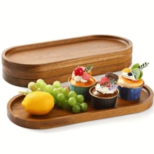 1pc Grote serveerschaal van palissanderhout, multifunctioneel voor dessert, ontbijt, sushi, gebakken goederen, snacks, fruit, geschikt voor thuiskeuken, restaurant, bakkerij, patisserie, keukenbenodigdheden, verschillende vakantiedessertdisplays