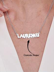 Dây chuyền tên Halloween tùy chỉnh, Trang sức thép không gỉ, Trang sức trang trí Halloween, Dây chuyền tên cá nhân, Dây chuyền bảng tên Gothic có chứa các yếu tố đáng sợ như bí ngô và ma để đeo hàng ngày hoặc những dịp đặc biệt, Quà tặng Halloween cho nam nữ, Quà tặng trang trí ngày lễ cho gia đình và bạn bè, Quà tặng Halloween - Bạc - Xem 2