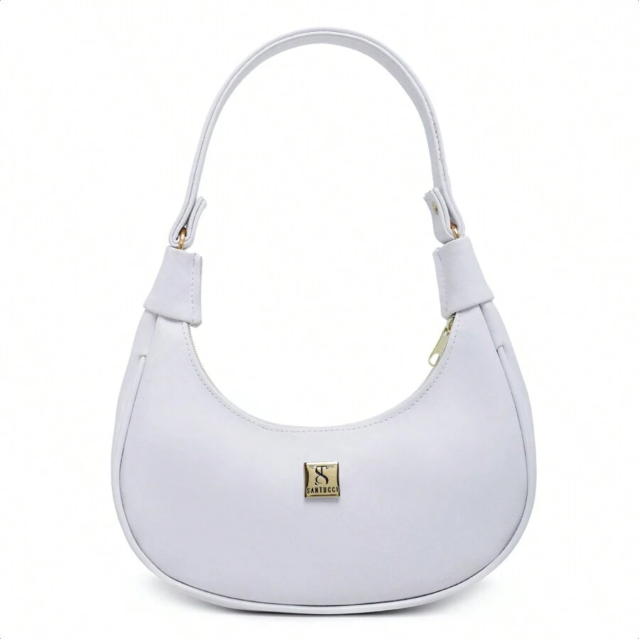 Women's Half Moon Tote Shoulder Bag Small Sophisticated - 白色 - 查看 1