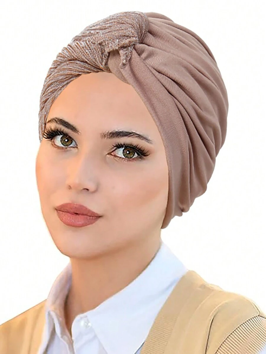 1pc Phụ kiện Abaya cho phụ nữ Khăn trùm đầu màu trơn Khăn trùm đầu Khăn xếp Hijab Băng đô Hàng ngày Khăn trùm đầu Quần áo che mặt - A - Xem 1