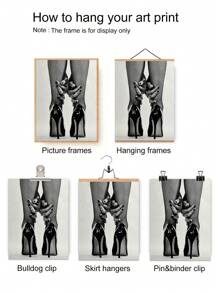 1pc Frameless Canvas Wall Art Fishing Net Stockings And High Heels Poster Painting Aesthetic Home Decoration, Gift Set For Friends Wall Art Decoration, Used For Living Room, Bedroom, Office, Bar Wall Decoration