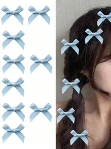 9 件女士发饰套装包括多色丝带蝴蝶迷你发夹、时尚可爱发夹、优雅蕾丝发夹、芭蕾风格 Y2k 仙女发饰蝴蝶结配饰 - 彩色 - 查看 7