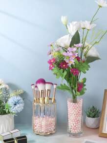 500 Pieces 8mm Faux Pearls Beads For Vase Filler, Ivory&Pink Polished Faux Pearl For Brushes Holder, Imitation Round Beads For DIY, Table Scatter, Wedding, Birthday Party, Home Decoration Gifts Graduation Room Decor Flower Vase Glass Vase