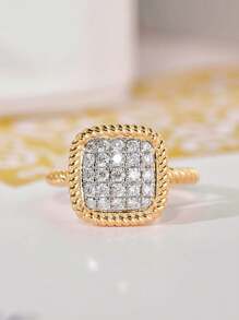 1 PC Fashion Cubic Zirconia Ring For Women For Wedding Engagement Party Jewelry Valentine's Day Gift