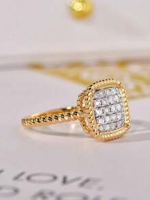 1 PC Fashion Cubic Zirconia Ring For Women For Wedding Engagement Party Jewelry Valentine's Day Gift
