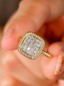 1 PC Fashion Cubic Zirconia Ring For Women For Wedding Engagement Party Jewelry Valentine's Day Gift