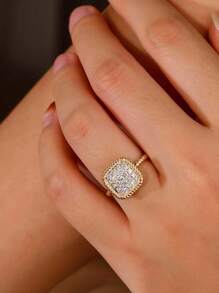 1 PC Fashion Cubic Zirconia Ring For Women For Wedding Engagement Party Jewelry Valentine's Day Gift