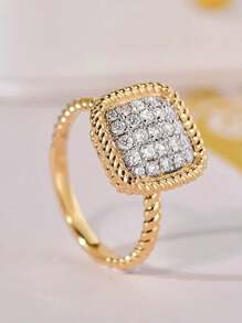 1 PC Fashion Cubic Zirconia Ring For Women For Wedding Engagement Party Jewelry Valentine's Day Gift