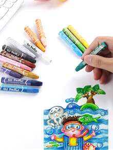 1 件 12/18/24/36 色油画棒蜡笔，光滑易涂色，儿童美术绘画用品 - 彩色 - 查看 7