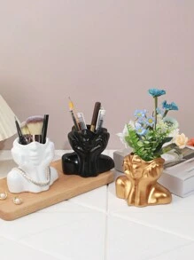 1 件精美人体艺术设计化妆眉笔刷化妆品收纳盒，北欧家居装饰，办公桌文具整理的高端艺术装饰品，花瓶，美容工具收纳瓶，电视柜家居装饰，偶尔派对礼物，假日海滩，浴室收藏，卧室收藏，大容量 - 彩色 - 查看 8