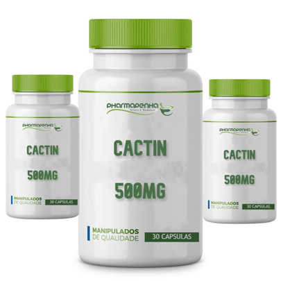 3 Potes Cactin 500mg 30 Cápsulas cada