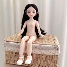 Muñeca de moda BJD de 11,81 pulgadas, muñeca bonita con maquillaje, articulaciones removibles, desnuda OB11, regalo de DIY para niña, muñeca Kawaii de dibujos animados de animación 3D con rostro de ojos verdaderos y disfraz, regalo de sorpresa de cumpleaños, Navidad, Año Nuevo
