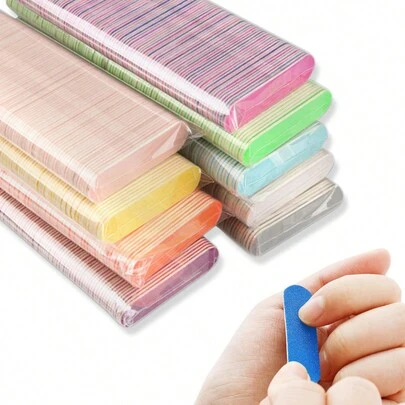 50/100片双面迷你指甲抛光块锉刀修整器打磨抛光指甲抛光板专业工具