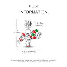 1 件银色经典红绿珐琅圣诞可爱宠物猫麋鹿爪印吊坠饰品适合原创手链项链珠子 DIY 珠宝制作圣诞可爱宠物猫麋鹿爪印 - 銀色 - 查看 4