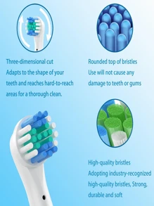 Bộ 4 đầu bàn chải thay thế cho bàn chải điện Precision Clean, đầu bàn chải điện chuyên nghiệp, tương thích với đầu bàn chải Oralb (D10/ DB4510/ D16/ D20/ D34/ P2000/ P2500/ P3000/ P4000 P5000/ P6000/ P7000/ PRO600) - Nhiều màu - Xem 8