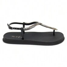 Sandal Papete Flor De Griffe Snake Snake Elegant Thin Casual Everyday Feminine Fashion - 黑色 - 查看 3