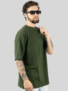 Kit 3 Premium Men's Oversized T-Shirts 100% Cotton Thick Plain Basic Streetwear - 彩色 - 查看 11