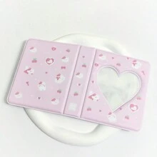 1 pezzo Album fotografico rettangolare adorabile con motivi animali, portafoto a forma di cartone animato di 3 pollici con copertina dipinta, con portacarte in plastica PP - regalo perfetto a tema K-pop per la Festa della Mamma, Capodanno, Pasqua, forniture scolastiche, ritorno a scuola