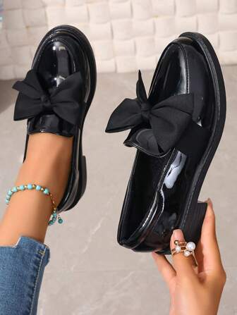 Women's Loafers Slip-On Flats, Comfortable & Versatile Casual Shoes, Thick-Sole Butterfly Accent Flat Shoes For Work, School, Students