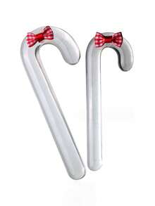 Clear Glass Candy Cane Christmas Decoration Ornaments, Holiday Gift For Girlfriend - Multicolor - View 7