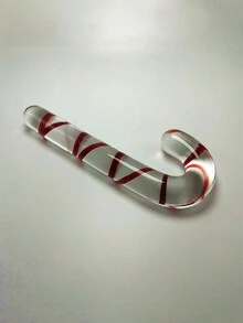 Clear Glass Candy Cane Christmas Decoration Ornaments, Holiday Gift For Girlfriend - Multicolor - View 4